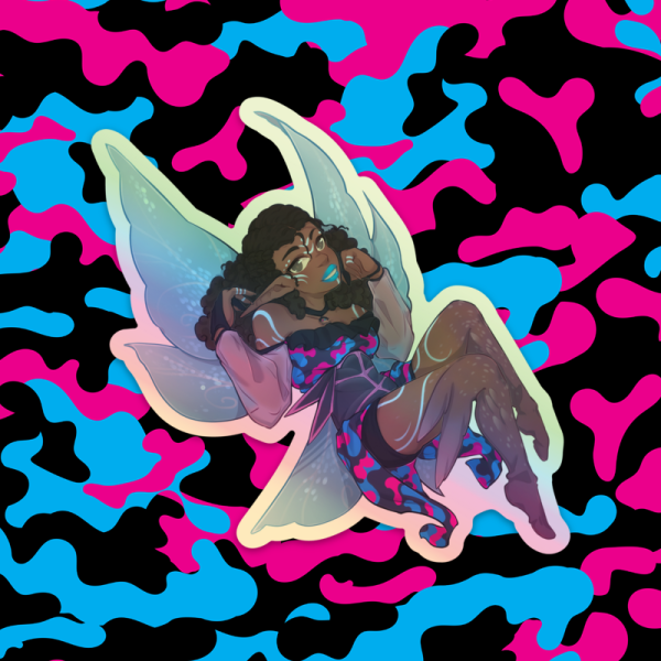 Blerd Fairy Holographic Sticker for web